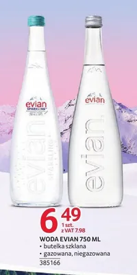 Woda niegazowana Evian promocja w Selgros