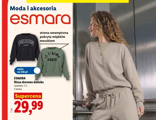 Bluza dresowa damska Esmara promocja w Lidl