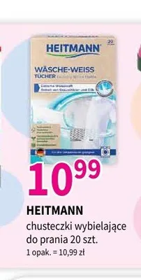 Chusteczki wybielające do prania Heitmann promocja w Drogerie Polskie