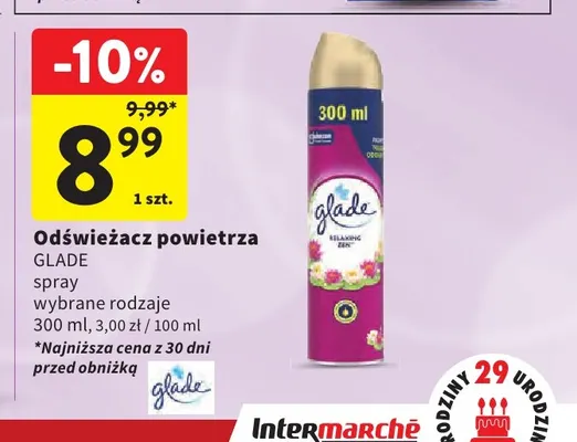 Odświeżacz powietrza Glade spray promocja w Intermarche