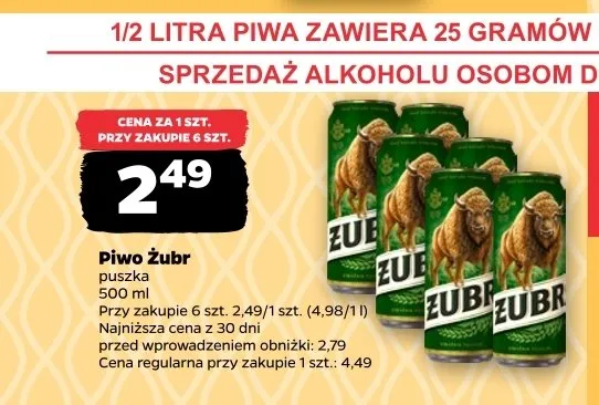 Piwo Żubr promocja w Netto