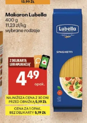 Makaron Spaghetti Lubella promocja w Delikatesy Centrum