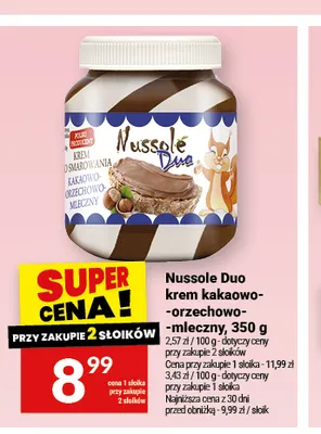 Krem kakaowo-orzechowo-mleczny Nussole Duo promocja w Twój Market
