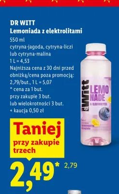 Lemoniada z elektrolitami cytryna-jagoda Dr Witt promocja w Lidl