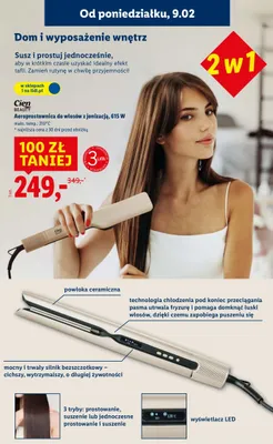Aeroprostownica do włosów z jonizacją, 615 W promocja w Lidl