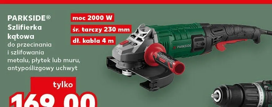 Szlifierka kątowa PARKSIDE moc 2000W śr. tarczy 230mm dł. kabla 4m promocja w Kaufland