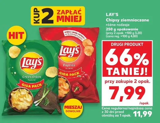 Chipsy ziemniaczane różne rodzaje promocja w Kaufland