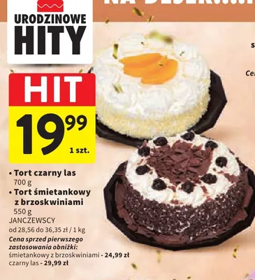 Tort śmietankowy z brzoskwiniami Janczewscy promocja w Intermarche