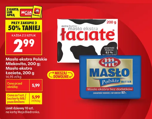 Masło ekstra polskie Mlekovita promocja w Biedronka