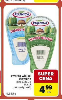 Twaróg wiejski klinek tłusty Piątnica promocja w Carrefour Market