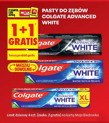 Pasta do zębów Colgate Advanced White promocja w Biedronka