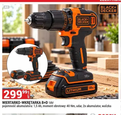 Wiertarko-wkrętarka Black+Decker promocja w Merkury Market