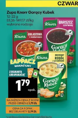 Zupa Knorr Gorący Kubek Kremowy Rosół z grzankami promocja w Delikatesy Centrum