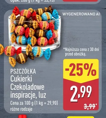 Cukierki Czekoladowe inspiracje luz Pszczółka promocja w Aldi