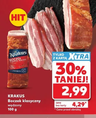 Boczek klasyczny wędzony Krakus promocja w Kaufland