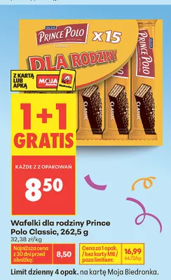 Wafelki dla rodziny Prince Polo Classic promocja w Biedronka