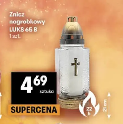 Znicz nagrobkowy Luks 65 B promocja w Delikatesy Centrum