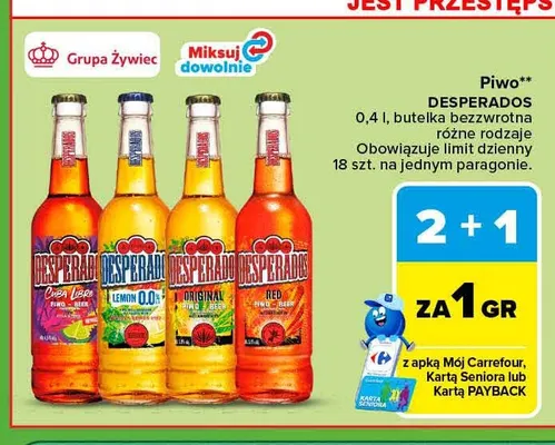 Piwo Desperados Cuba Libre promocja w Carrefour