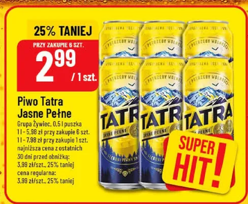 Piwo jasne pełne promocja w POLOmarket