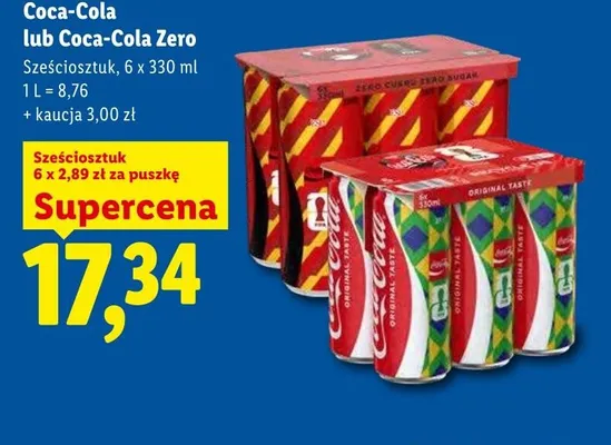 Napój gazowany Coca-Cola 6-pak 330ml promocja w Lidl