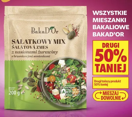 Mieszanka bakaliowa Sałatkowy Mix z nasionami żurawiny BakaD'Or promocja w Biedronka