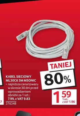 Kabel sieciowy ML30C6 3 m Msonic promocja w Selgros