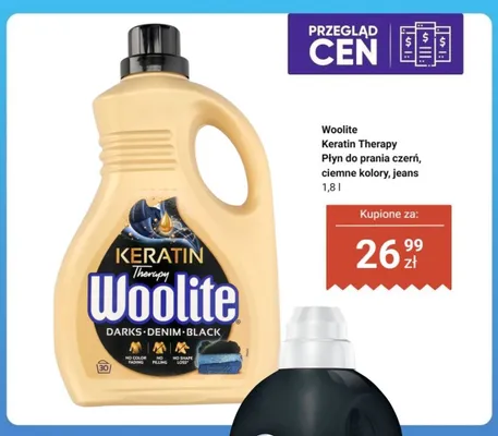 Płyn do prania Woolite Keratin Therapy czerń, ciemne kolory, jeans promocja w Dino