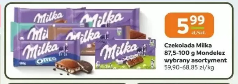 Czekolada Milka 87,5-100g promocja w Gama