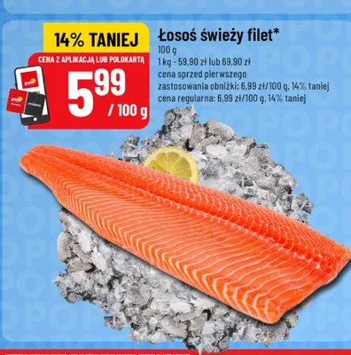 Łosoś świeży filet promocja w POLOmarket