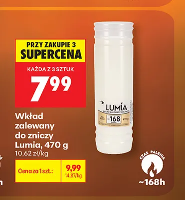 Wkład zalewany do zniczy Lumia 470 g promocja w Biedronka