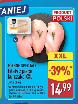 Filety z piersi kurczaka XXL Mięsne Specjały promocja w Aldi