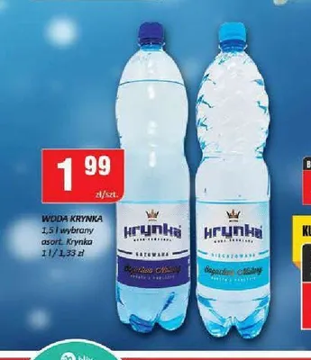 Woda Krynka niegazowana promocja w Chorten