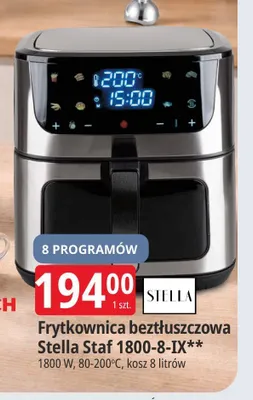 Frytkownica beztłuszczowa Stella Staf 1800-8-IX promocja w Leclerc