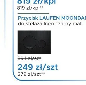 Przycisk LAUFEN MOONDANCE czarny mat promocja w Blu Salony Łazienek