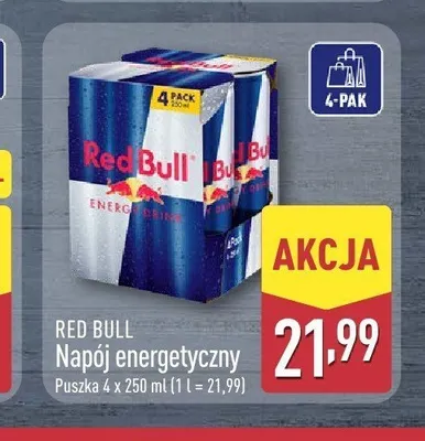 Napój energetyczny Red Bull 4-pak promocja w Aldi