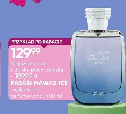 Woda perfumowana męska Rasasi Hawas Ice promocja w Super-Pharm