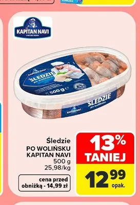 Śledzie po wolińsku Kapitan Navi promocja w Carrefour