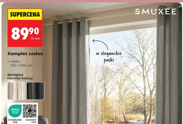 Komplet zasłon promocja w Biedronka