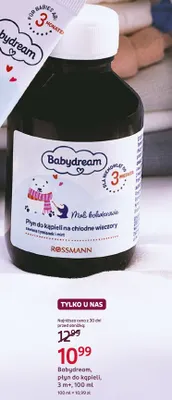 Płyn do kąpieli Babydream 3 m+ promocja w Rossmann