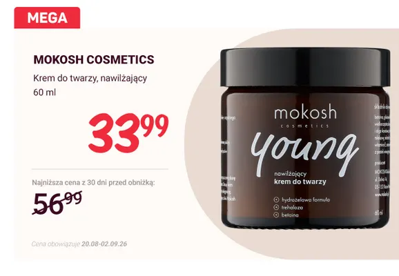 Krem do twarzy nawilżający Mokosh Cosmetics promocja w Rossmann