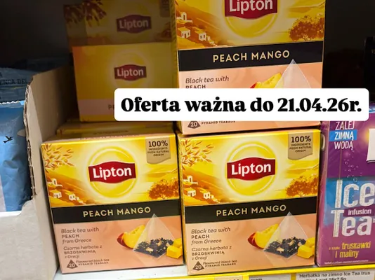 Herbata czarna Peach Mango promocja w Dino