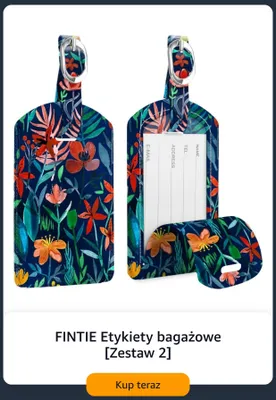Etykiety bagażowe Fintie 2-pak promocja w Amazon