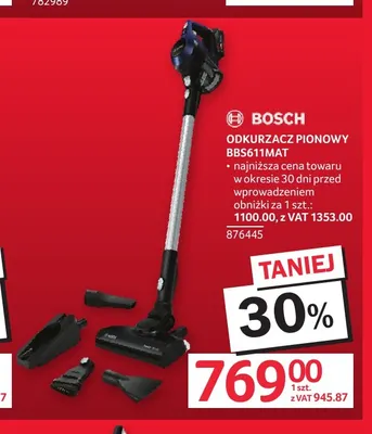 Odkurzacz pionowy BBS611MAT Bosch promocja w Selgros