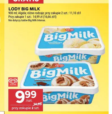 Lody Big Milk promocja w Stokrotka