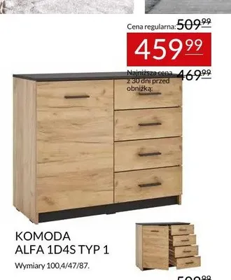 Komoda Alfa 1D4S typ 1 promocja w Abra Meble
