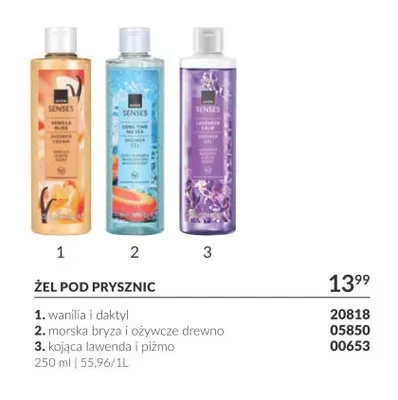Żel pod prysznic morska bryza i ożywcze drewno Senses promocja w AVON