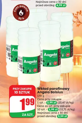 Wkład parafinowy Angela Bolsius promocja w Dino