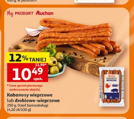 Kabanosy wieprzowe Mój Produkt Auchan promocja w Auchan
