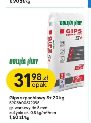 Gips szpachlowy Dolina Nidy S+ 20 kg promocja w Castorama