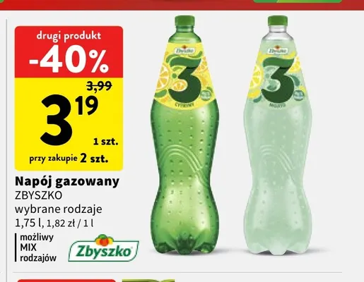 Napój gazowany Zbyszko 3 mojito promocja w Intermarche